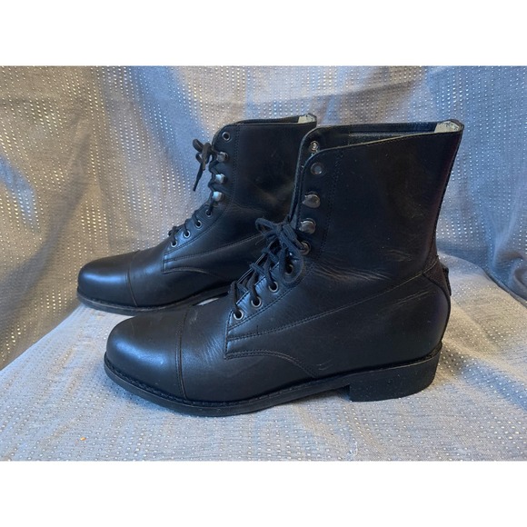 Pytchley Brown Leather Lace Up Boots Work Riding amazonas Soles - Picture 3 of 12